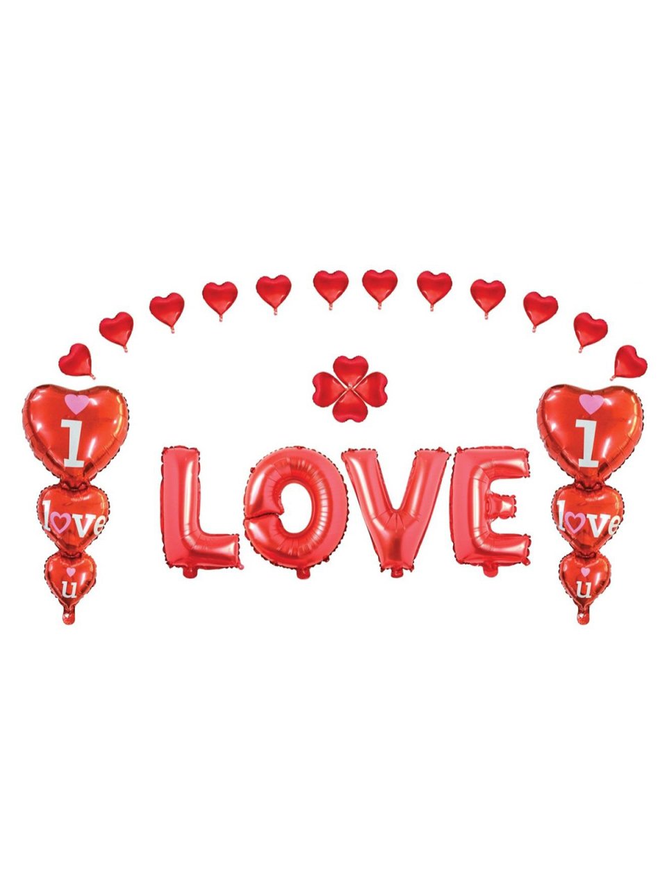 'Love' Yazılı Set Balon - Kırmızı