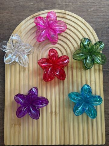 Şeffaf Karışık Lotus Toka 8 cm (12adet)