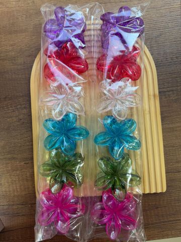 Şeffaf Karışık Lotus Toka 8 cm (12adet)