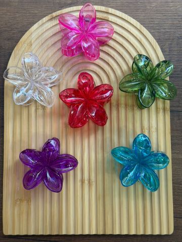 Şeffaf Karışık Lotus Toka 8 cm (12adet)