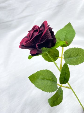 Yapay Kadife Gül (10 adet) Bordo