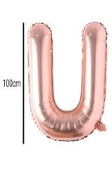 Harf Folyo Balon Rose Gold 100cm U