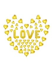 Love' Yazılı 49 Kalpli Set Balon - Altın