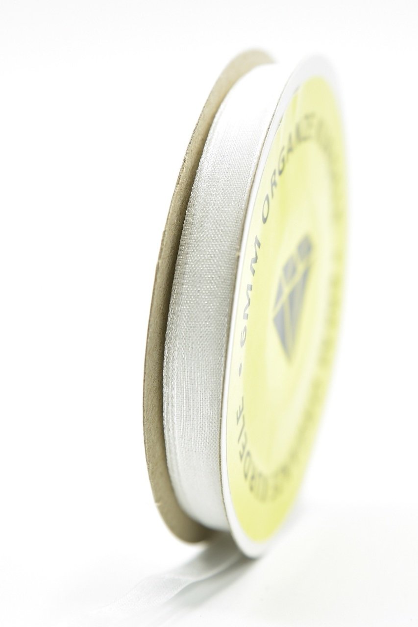 Organze Kurdele 6mm Beyaz