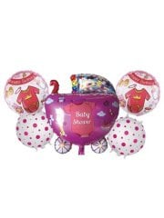 5'li Puset Set Folyo Balon - Pembe