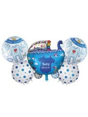 5'li Puset Set Folyo Balon - Mavi