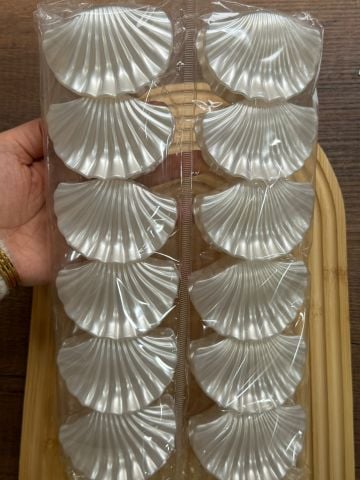 Beyaz Sedefli İstiridye Toka 8 cm (12adet)