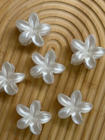 5 Cm Sedefli Beyaz Lotus Toka (12adet )