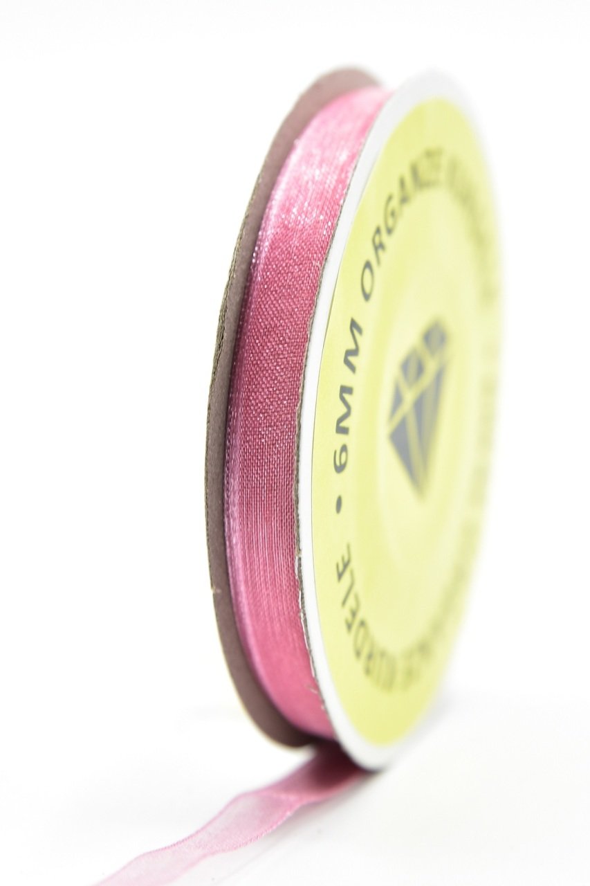 Organze Kurdele 6mm Pembe