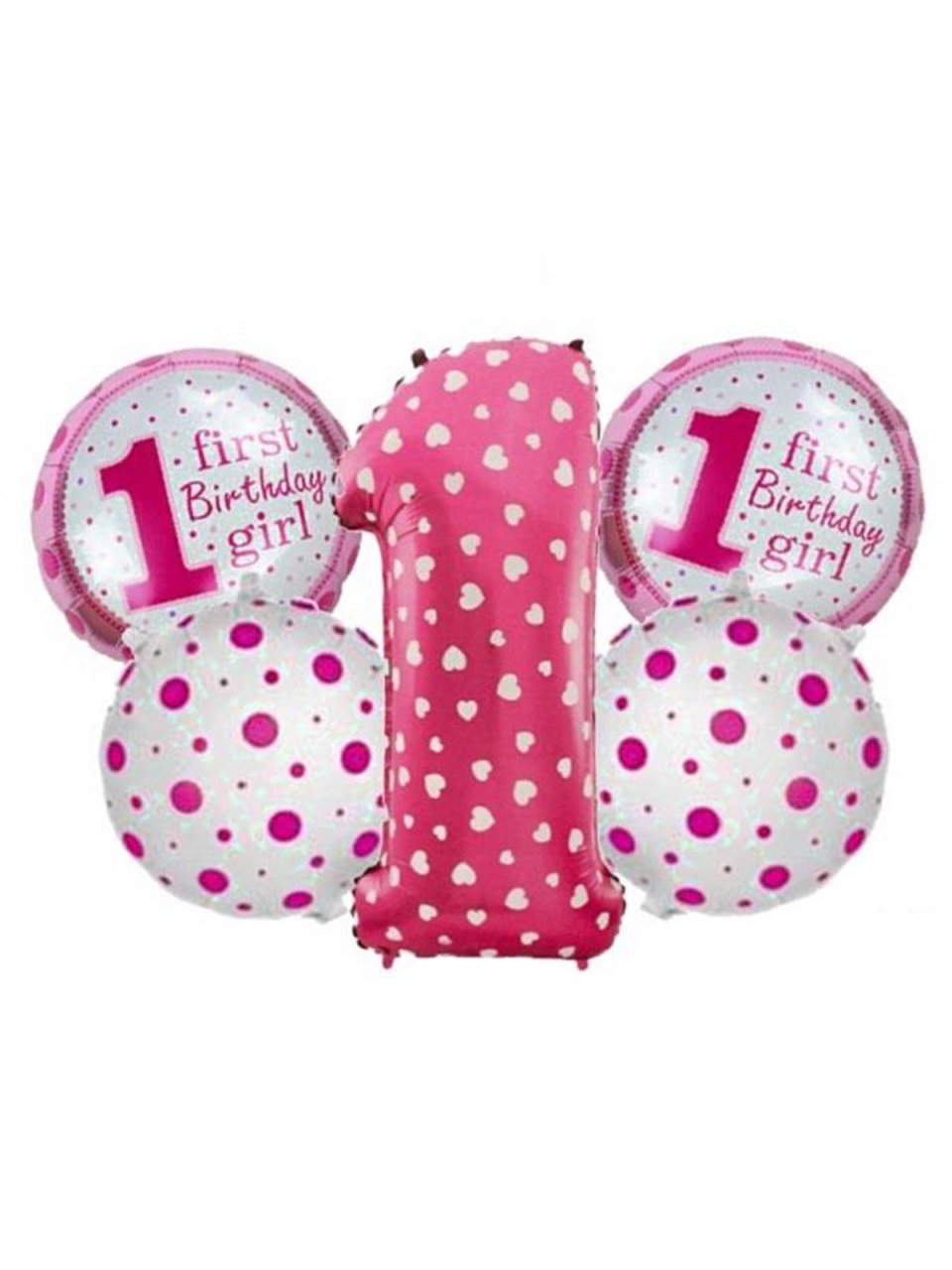 1 Yaş Set Folyo Balon - Pembe