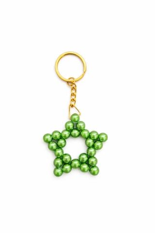 Yıldız İnci Anahtarlık (50 adet) Fıstık Yeşili