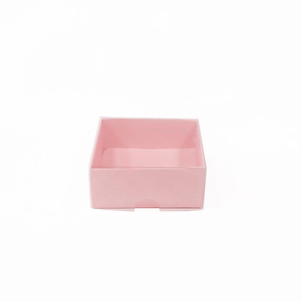7x7x3 Asetat Kapaklı Karton Kutu - 50 adet Pembe
