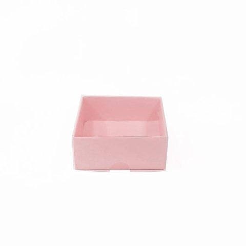 7x7x3 Asetat Kapaklı Karton Kutu - 50 adet Pembe