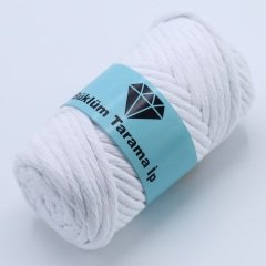 Tek Büküm Makrome İpi (5mm - 250gr) Beyaz