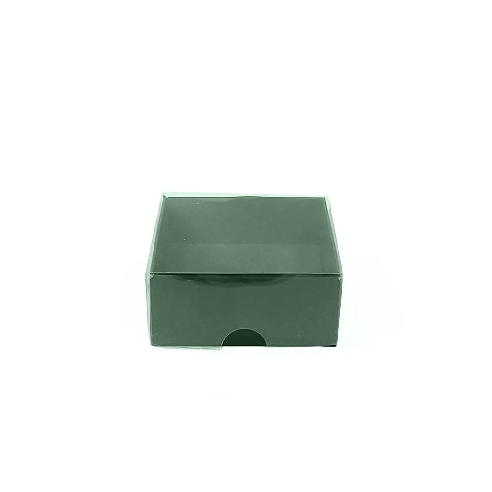 7x7x3 Asetat Kapaklı Karton Kutu - 50 adet Yeşil