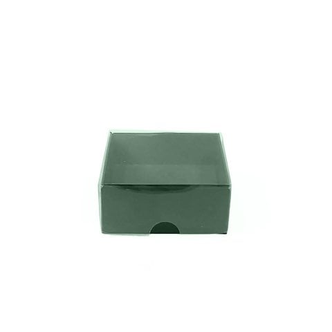 7x7x3 Asetat Kapaklı Karton Kutu - 50 adet Yeşil