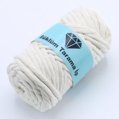 Tek Büküm Makrome İpi (5mm - 250gr) Ekru