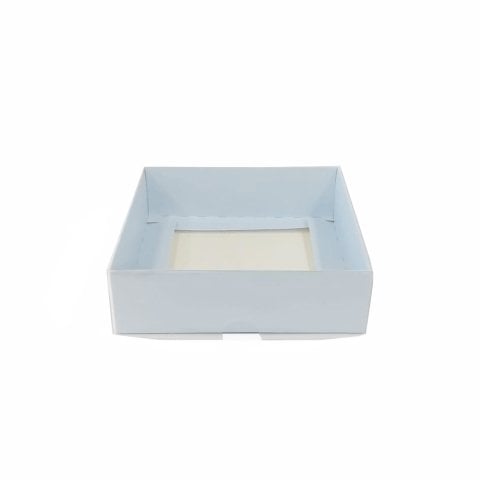 10x10x3 Asetat Kapaklı Karton Kutu - 50 adet Mavi