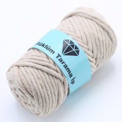 Tek Büküm Makrome İpi (5mm - 250gr) Bej