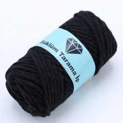Tek Büküm Makrome İpi (5mm - 250gr) Siyah
