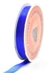 Organze Kurdele 1cm Saks Mavisi