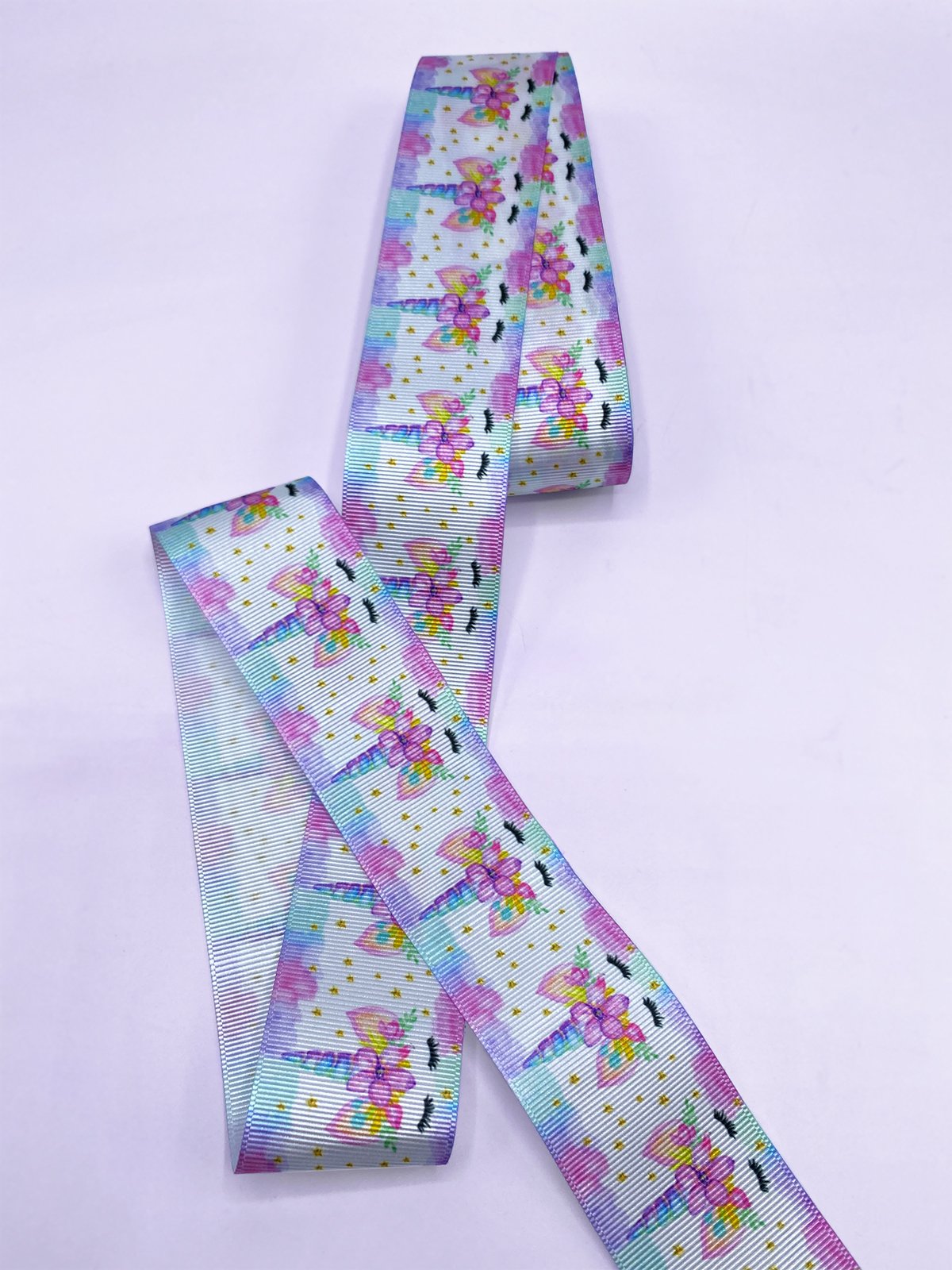 Baskılı Grogren Kurdele (4cm-5 Metre) Unicorn