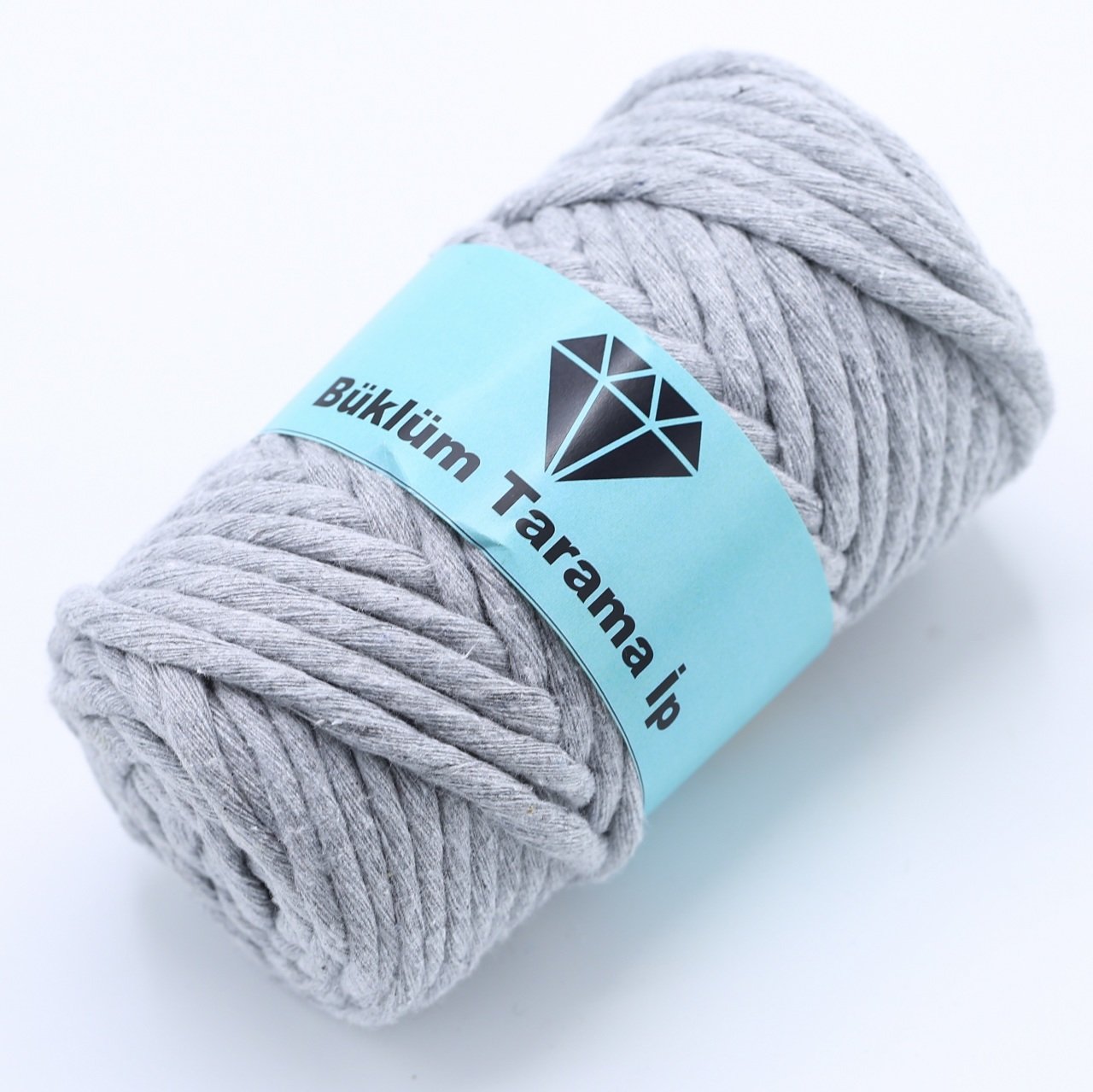 Tek Büküm Makrome İpi (5mm - 250gr) Açık Gri