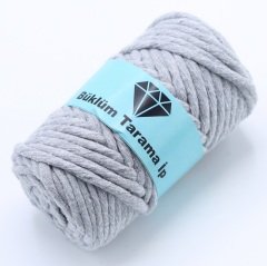 Tek Büküm Makrome İpi (5mm - 250gr) Açık Gri
