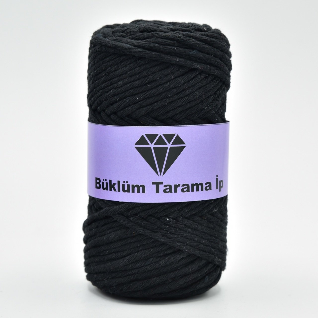 Tek Büküm Makrome İpi (3mm - 250gr) Siyah