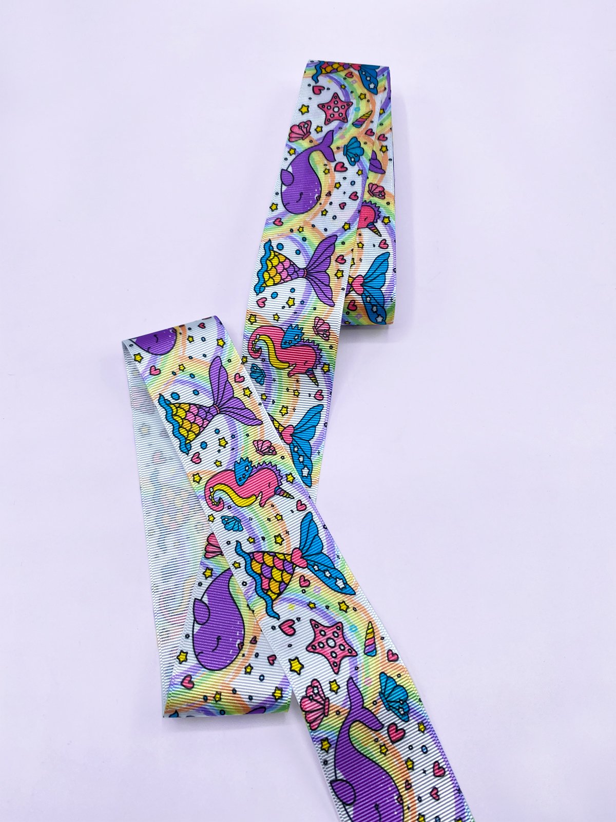Baskılı Grogren Kurdele (4cm-5 Metre) Okyanus