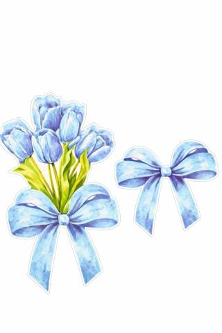 Kart 50 adet Mavi Lale