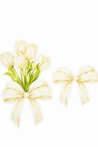 Kart 50 adet Sarı-Krem Lale