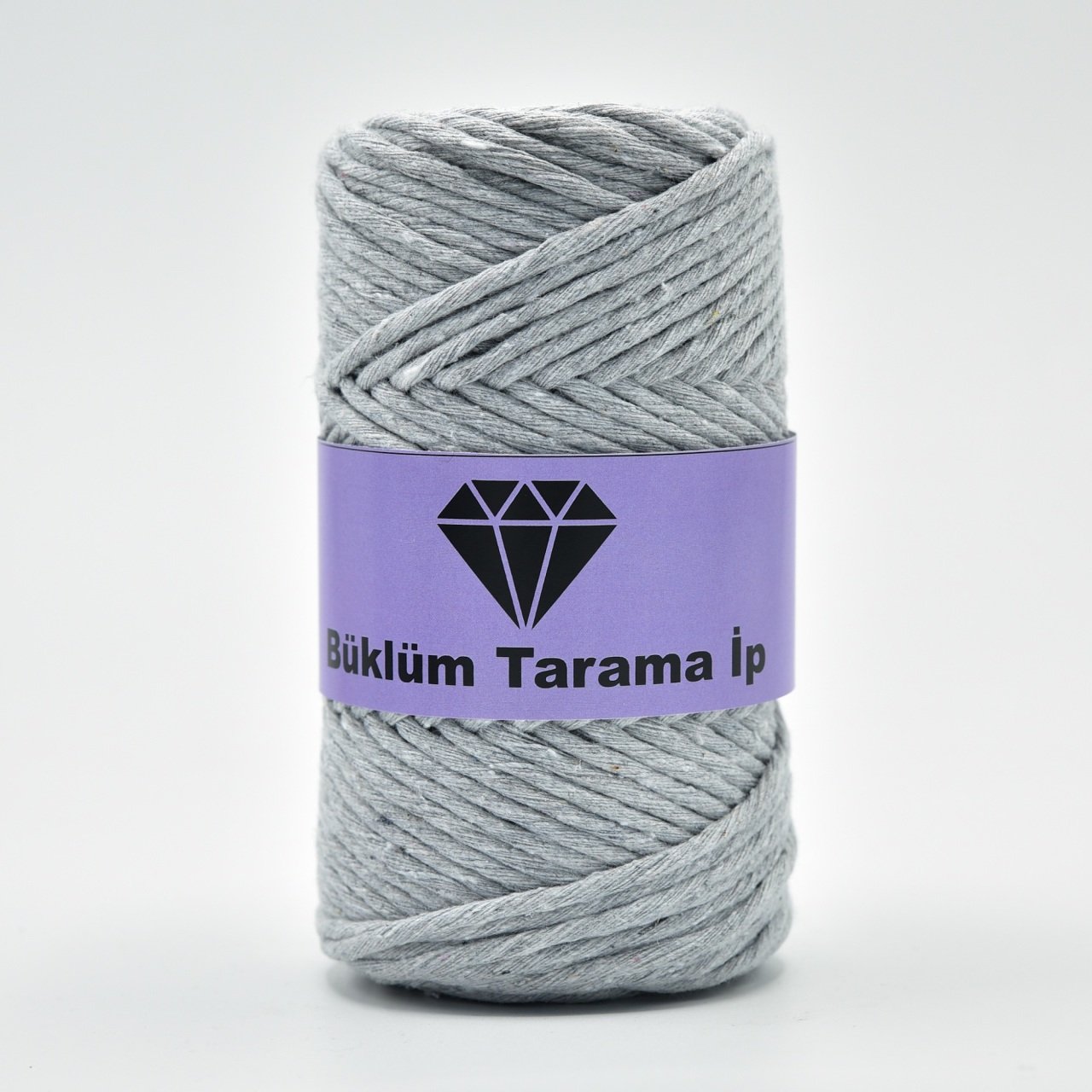 Tek Büküm Makrome İpi (3mm - 250gr) Açık Gri