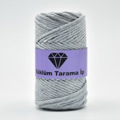 Tek Büküm Makrome İpi (3mm - 250gr) Açık Gri