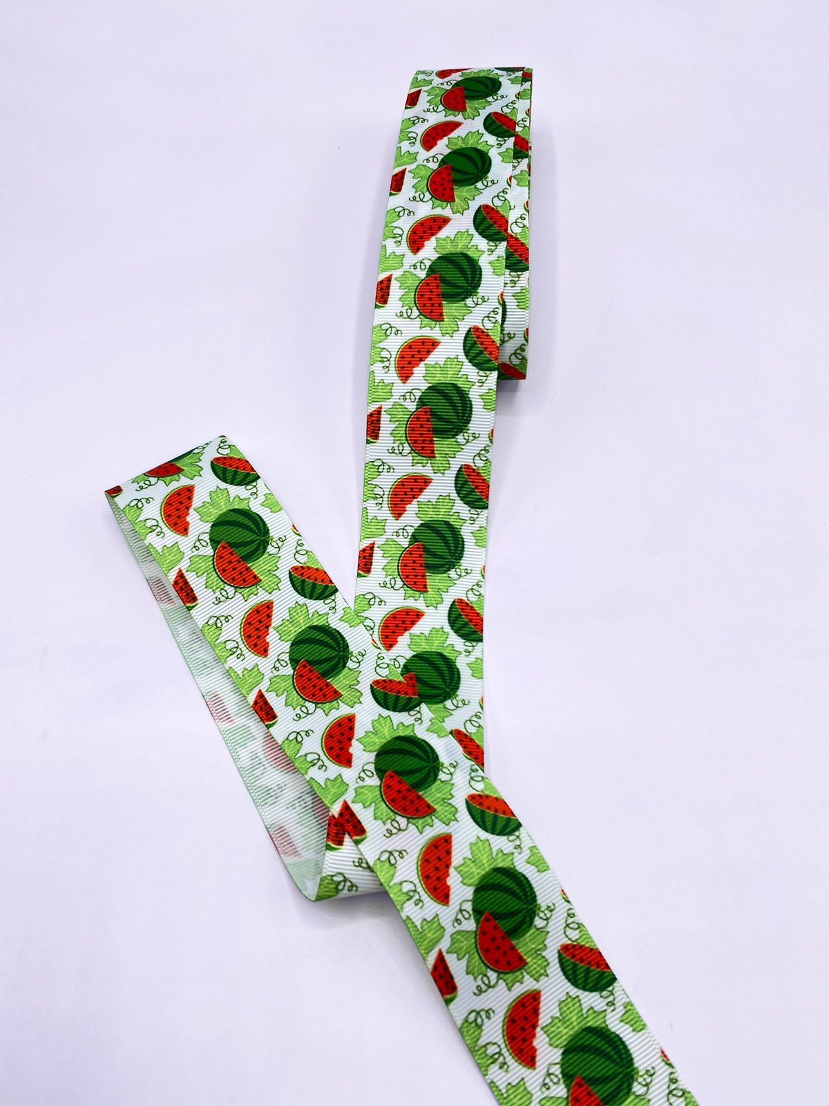 Baskılı Grogren Kurdele (4cm-5 Metre) Karpuz
