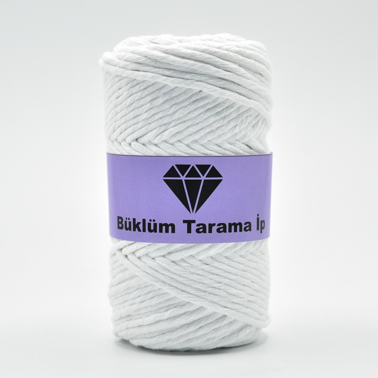 Tek Büküm Makrome İpi (3mm - 250gr) Beyaz