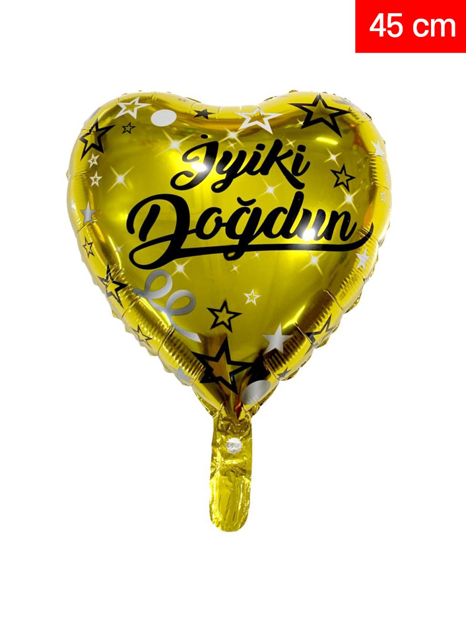 İyi ki Doğdun' Yazılı Kalp Folyo Balon 45cm - Altın