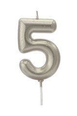 Gümüş Rakam Mum - Büyük 5