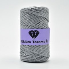 Tek Büküm Makrome İpi (3mm - 250gr) Gri