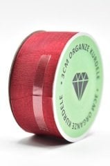 Organze Kurdele 3cm Bordo