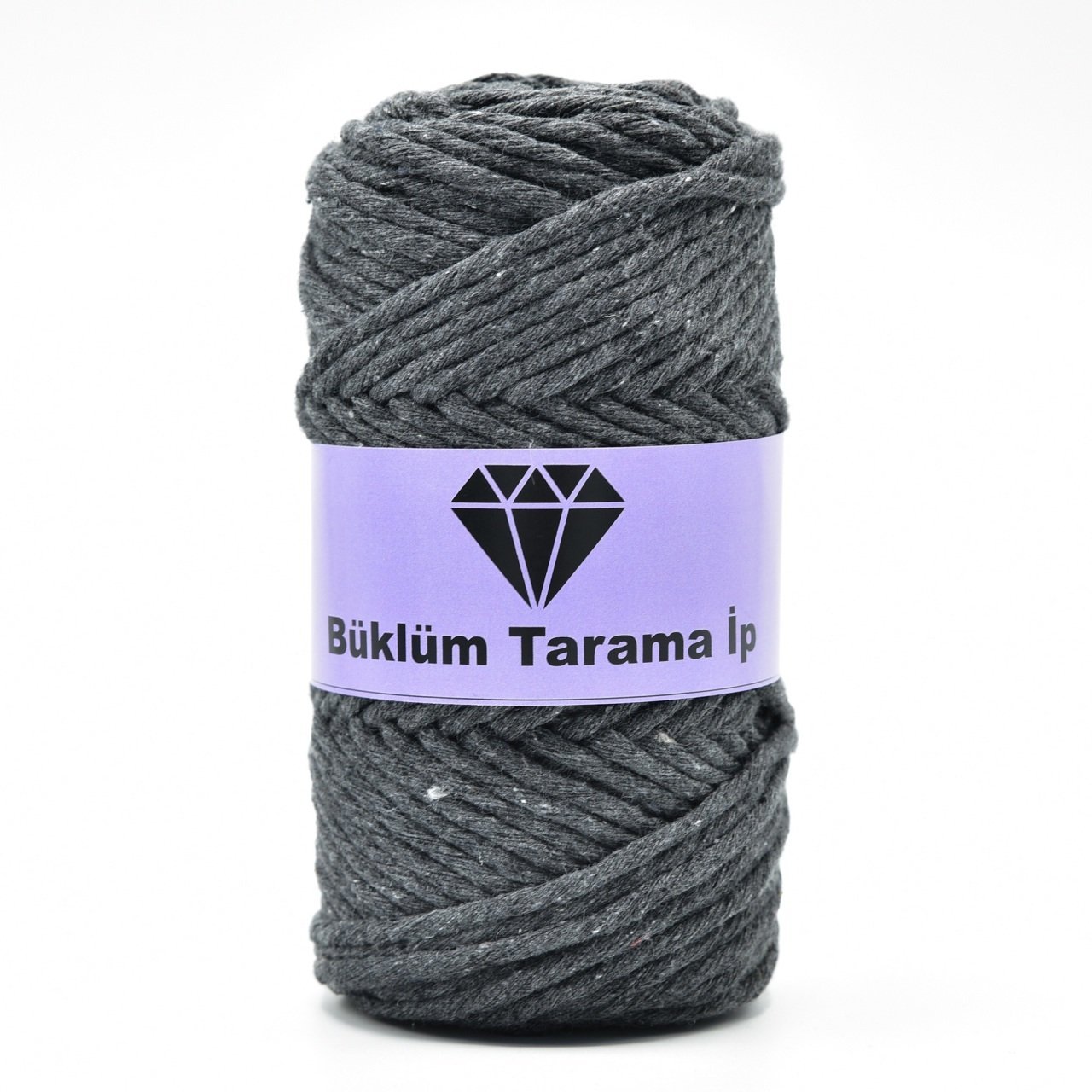 Tek Büküm Makrome İpi (3mm - 250gr) Koyu Gri