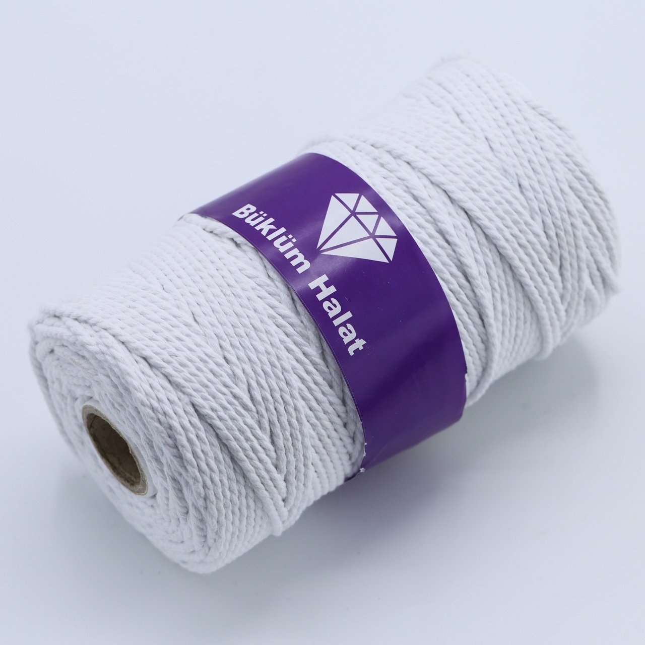 İki Büküm Makrome İpi (3mm - 500gr) Beyaz