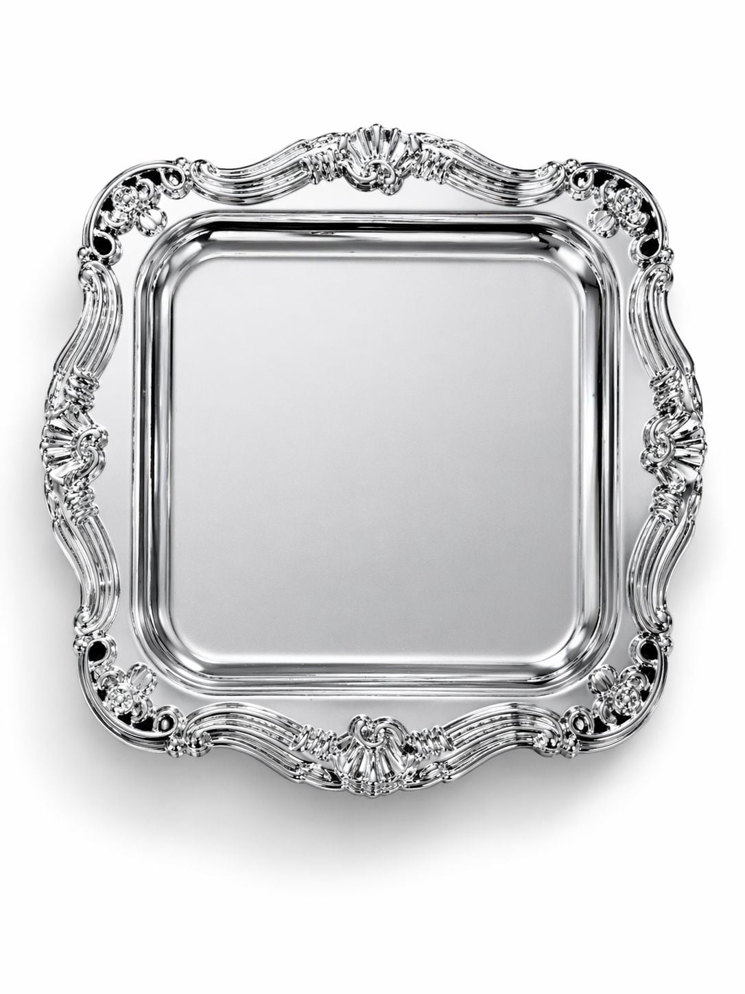 Hediyelik Mini Tepsi 12 adet Gümüş - Kare 2