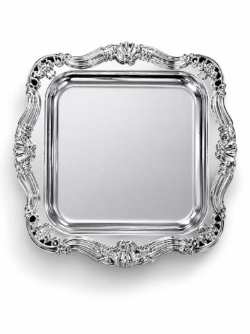 Hediyelik Mini Tepsi 12 adet Gümüş - Kare 2