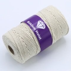İki Büküm Makrome İpi (3mm - 500gr) Ekru