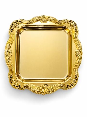 Hediyelik Mini Tepsi 12 adet Gold - Kare 2