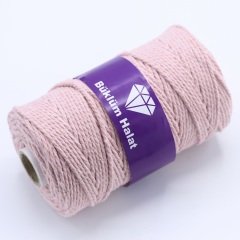 İki Büküm Makrome İpi (3mm - 500gr) Pudra