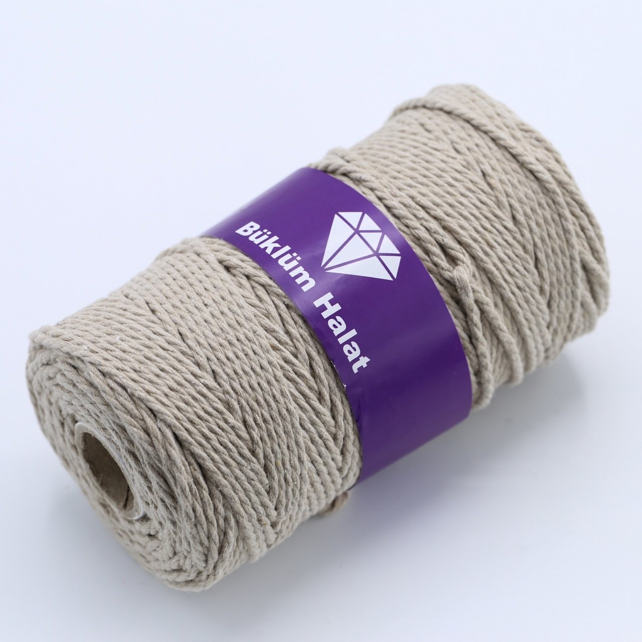 İki Büküm Makrome İpi (3mm - 500gr) Bej
