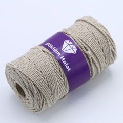 İki Büküm Makrome İpi (3mm - 500gr) Bej