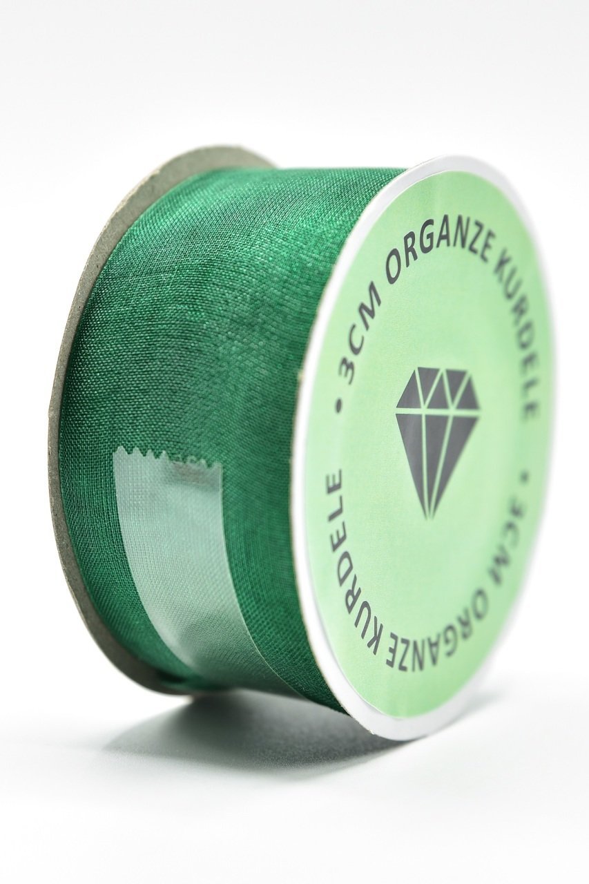 Organze Kurdele 3cm Yeşil